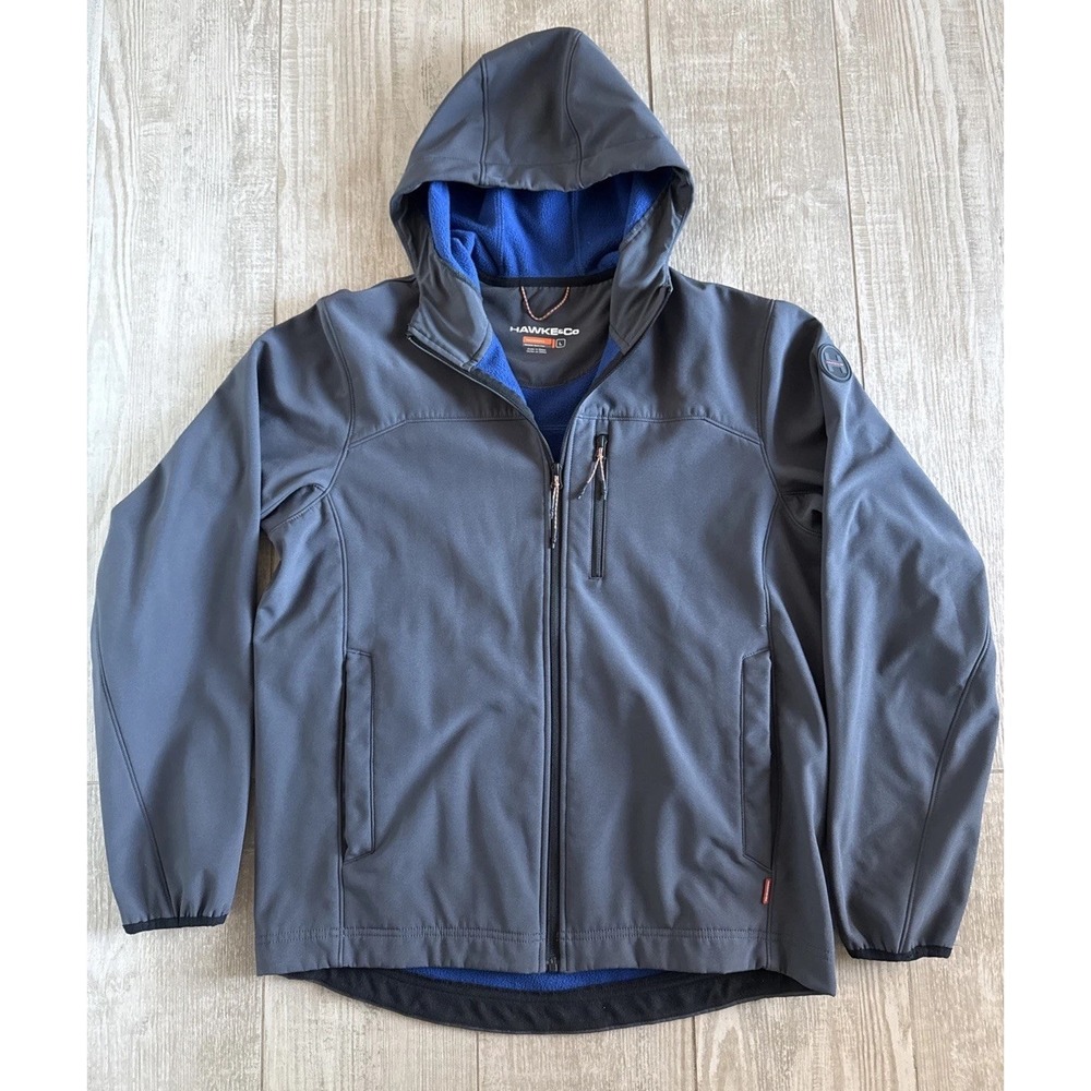 Hawke & Co‎ Performance Men's Lightweight Hooded Jacket All Season Gray Size-L